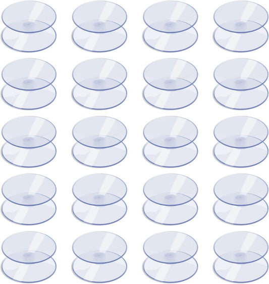 20 Pack 0.8 Inch Double Sided Suction Cups for Glass Table Top Home Organization