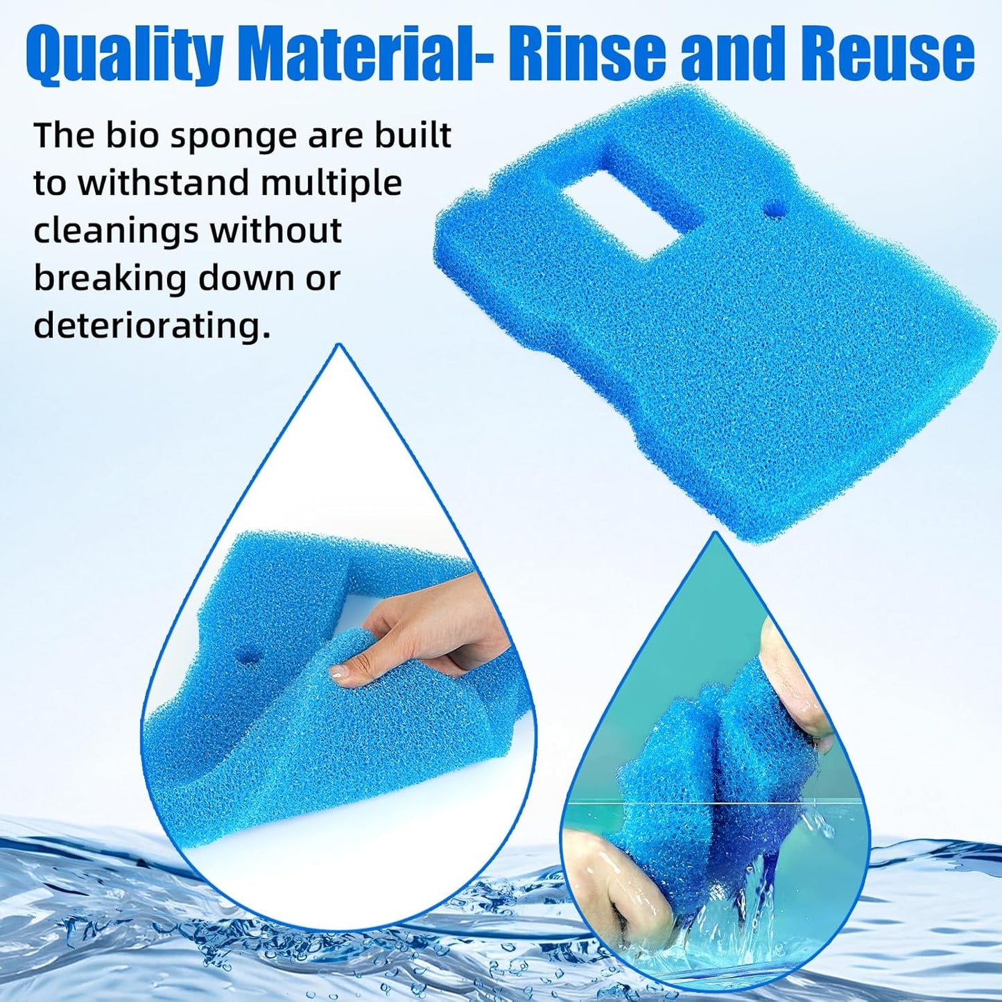 Replacement Sponge Filter Pad Compatible with VIVOHOME 530/660 GPH or CUF-6000 Pond Filter Pump Fountain (1pcs)