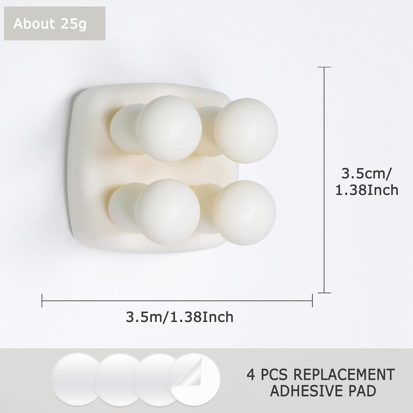 Silicone Toothbrh Holder Multi-Function Hook Waterproof self Adhesive Single Toothbrh Hook Plug Holder for Wall for Hanging Bathroom Kitchen Living Room Office (Square-Cream)