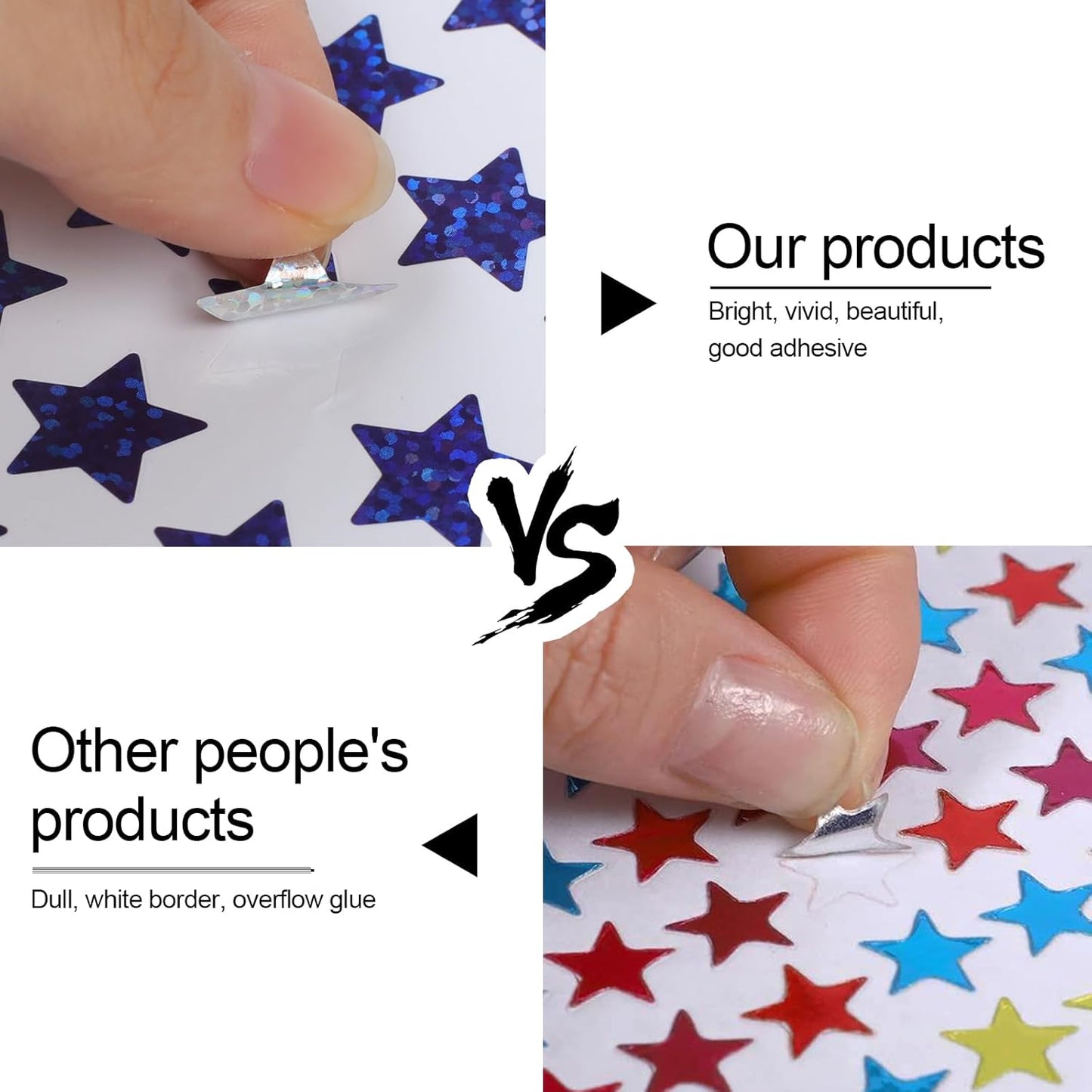 3000 PCS Star Stickers, 0.6" Sparkly Holographic Stickers, Kids Rewards Holographic Colors Sticker, Foil Star Sticker for Behavior Chart, Student Planner, School Classroom Teacher Supplies, DIY