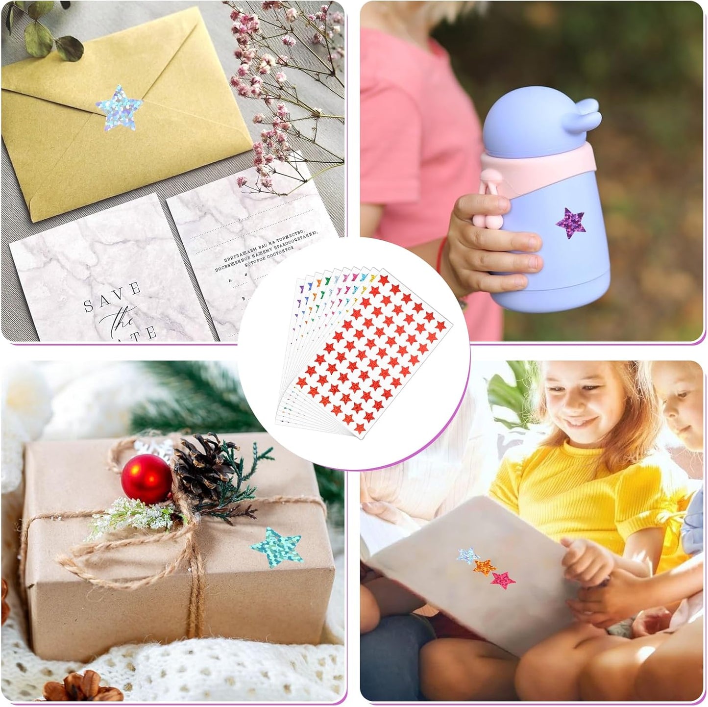 3000 PCS Star Stickers, 0.6" Sparkly Holographic Stickers, Kids Rewards Holographic Colors Sticker, Foil Star Sticker for Behavior Chart, Student Planner, School Classroom Teacher Supplies, DIY
