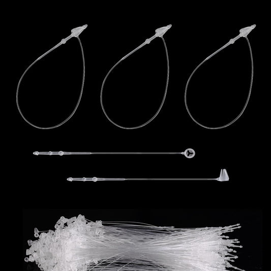 1000Pcs Hang Prices Tag Fasteners, 5 Inch Snap Lock Pins Plastic Tags for Clothing Mark Shoe Bag Jewelry Security Loop Fasteners Retail Store Supplies (Clear)