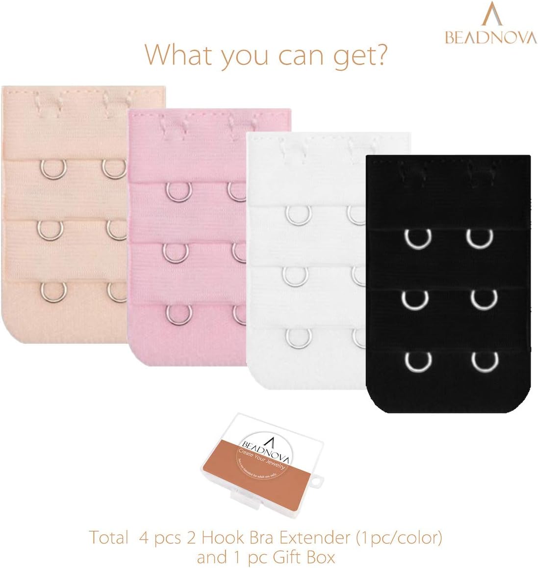 Bra Extender 2 Hook Bra Back Clips Bra Strap Extender Bra Clasp (4pcs)