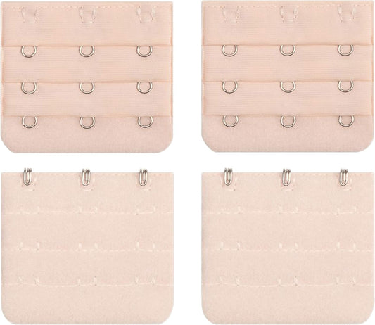 Bra Extender 3 Hook Bra Back Clips Bra Strap Extender Bra Clasp (4pcs)