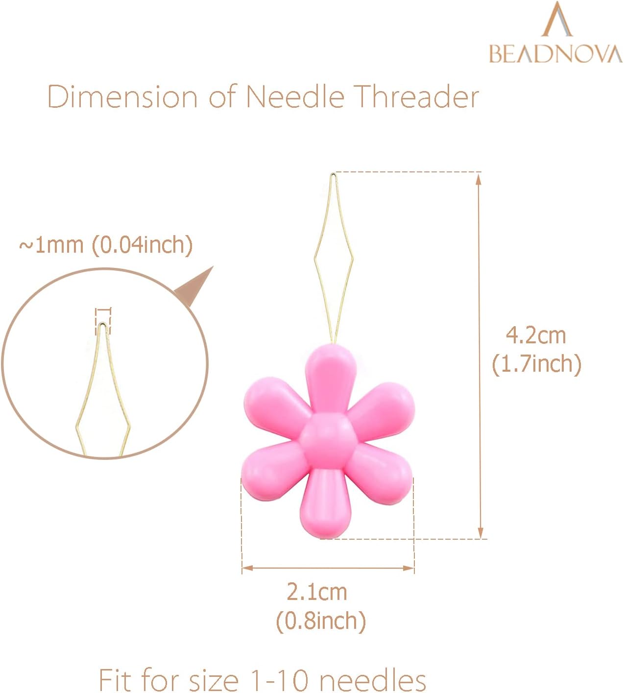 Embroidery Needle Threader Tool 5pcs Plastic Flower Head Sewing Machine Needle Threader for Hand Sewing Cross Stitch Craft Knitting Quilting (5pcs, Mix Colors)