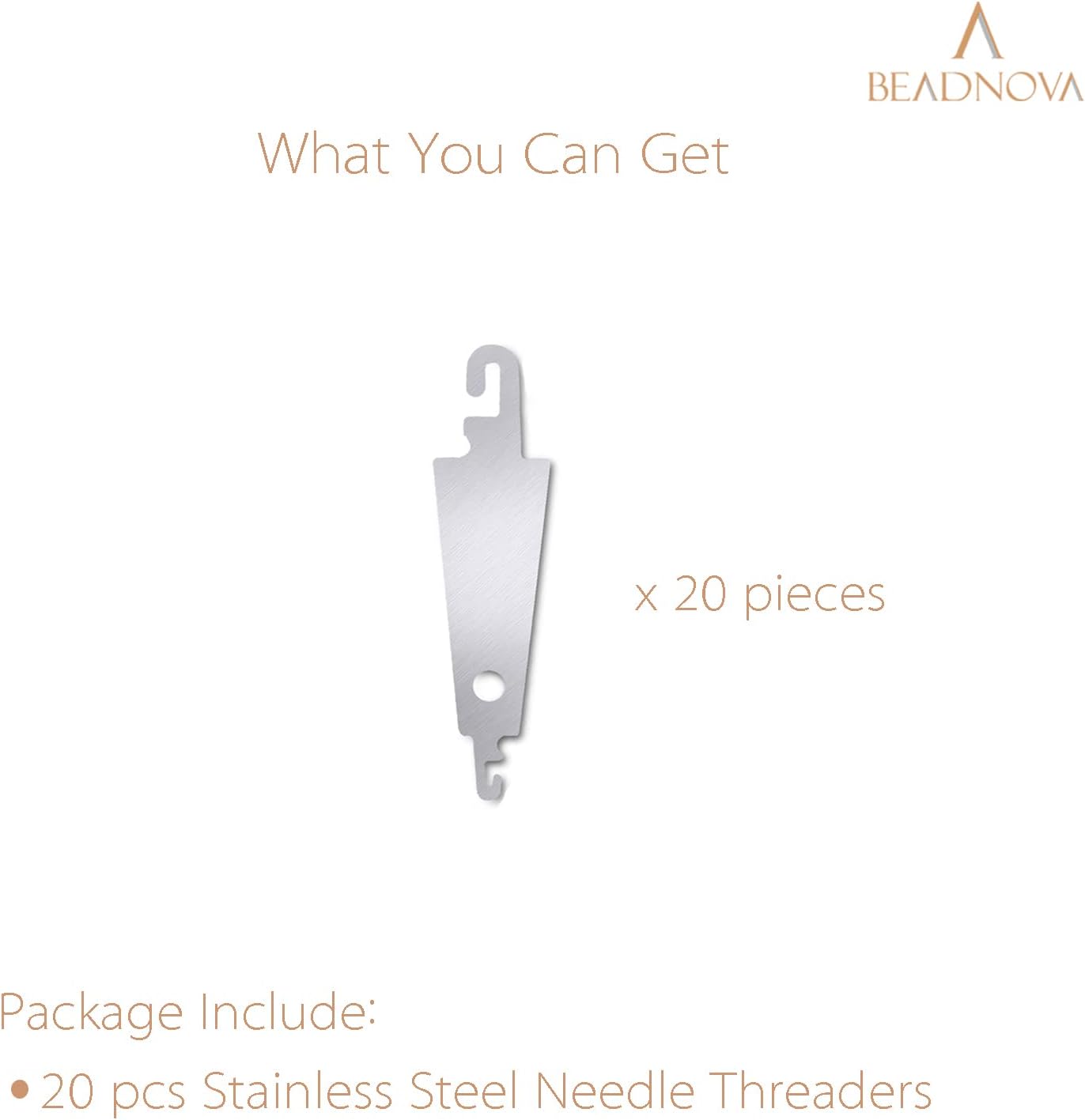 Needle Threaders 20pcs Stainless Steel Sewing Needle Threader for Hand Sewing Large Eye Cross Stitch Embroidery Craft Knitting Quilting