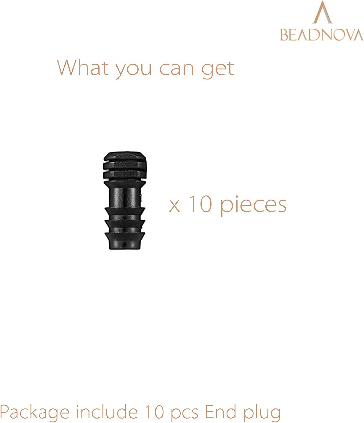 Drip Irrigation Parts 10 Pcs 1/2 Inch Barbed End Plugs Goof Plugs Fittings Drip Line Connectors for 1/2 Inch Irrigation Tubing Garden Watering System (10pcs)