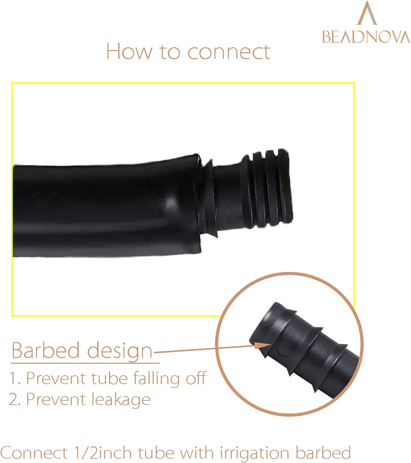 Drip Irrigation Parts 10 Pcs 1/2 Inch Barbed End Plugs Goof Plugs Fittings Drip Line Connectors for 1/2 Inch Irrigation Tubing Garden Watering System (10pcs)