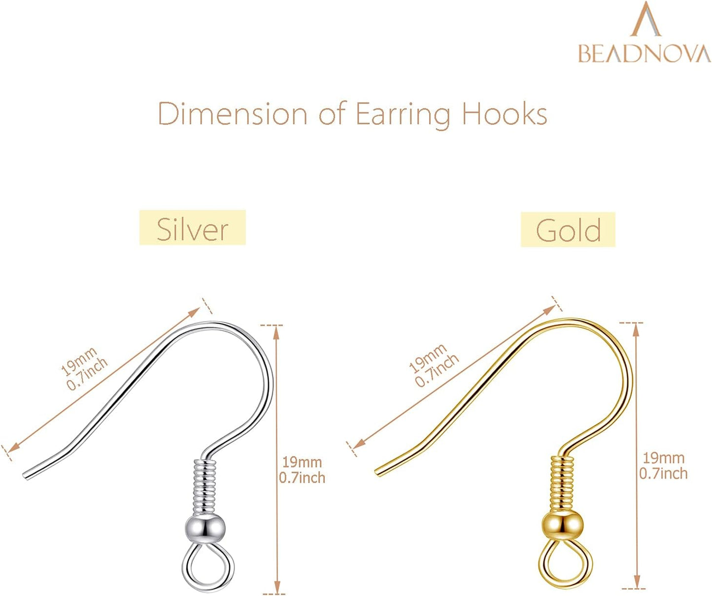200pcs Mix Earring Hooks & Backs, Silver & Gold, 100pcs Hooks & 100pcs Backs, DIY Earring Supplies