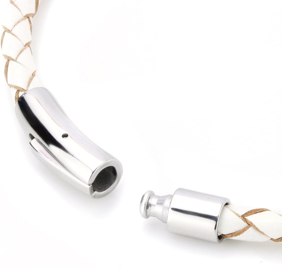 Cord Ends for Jewelry Making Leather End Caps Steel Clasp for Necklace Bracelet (2pcs / Pack, 3mm Round Cord)