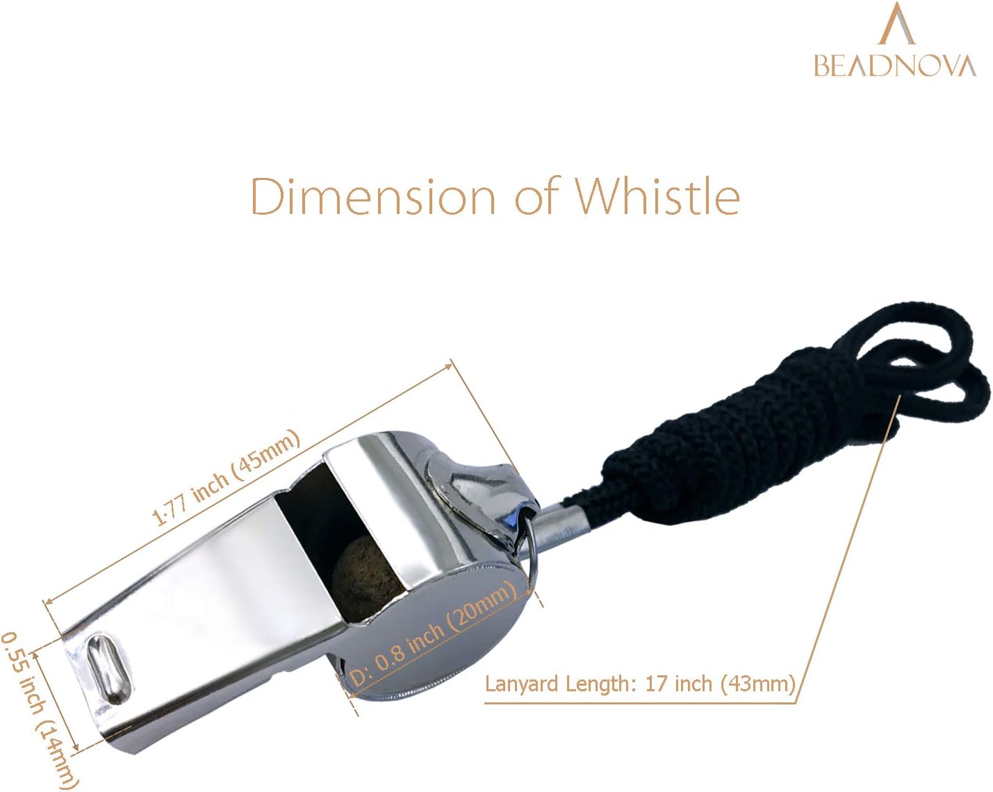 Stainless Steel Whistles with Lanyard Lifeguard Whistle Referee Whistle Metal Whistle Sports Whistle Coaches Whistle