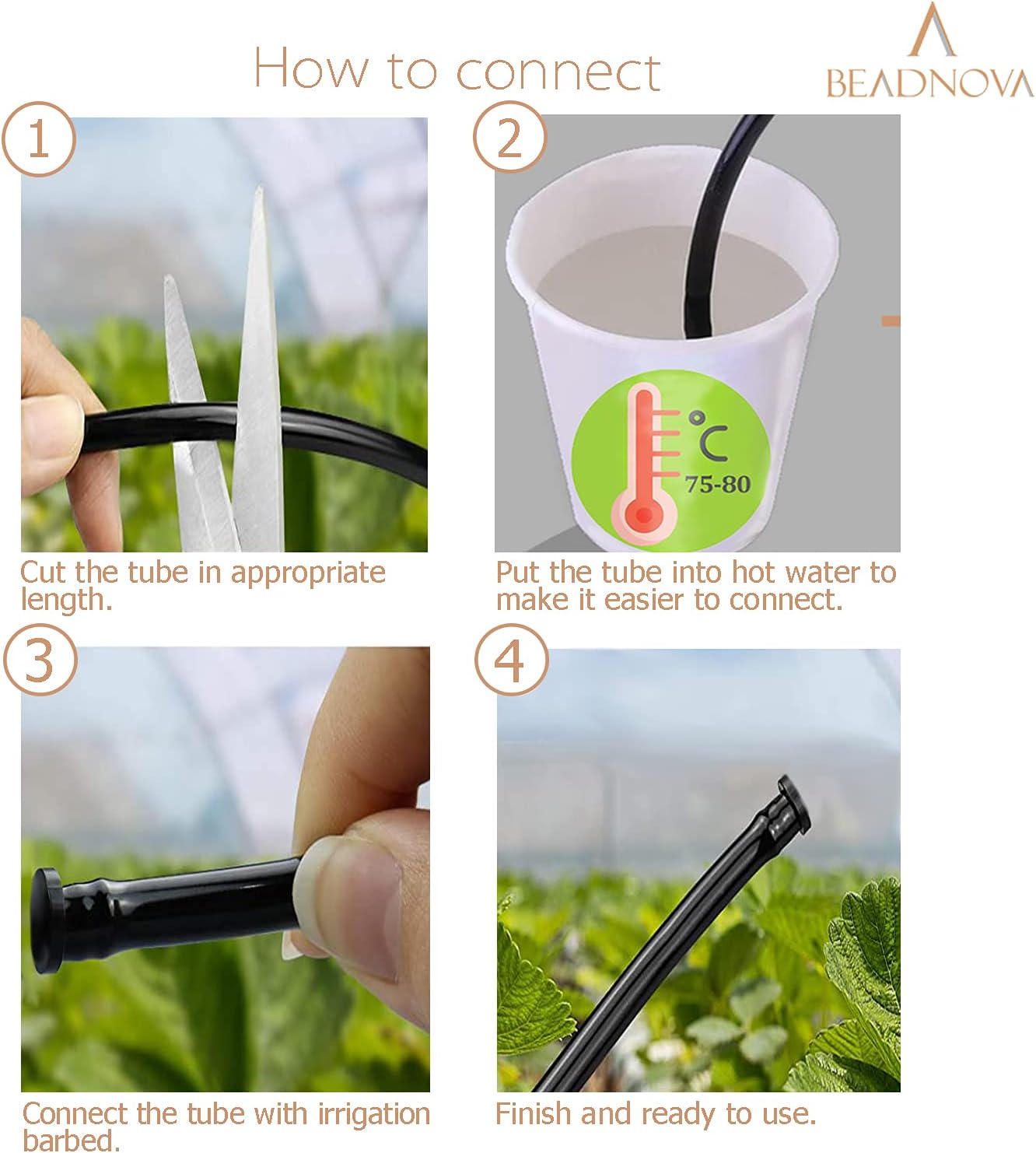 Drip Irrigation Connectors 30 Pcs 1/4 Inch Barbed Drip Line Plugs End Plugs Irrigation Connectors for 1/4 Inch Tubing Water Tubing Gardening Supplies (30pcs)