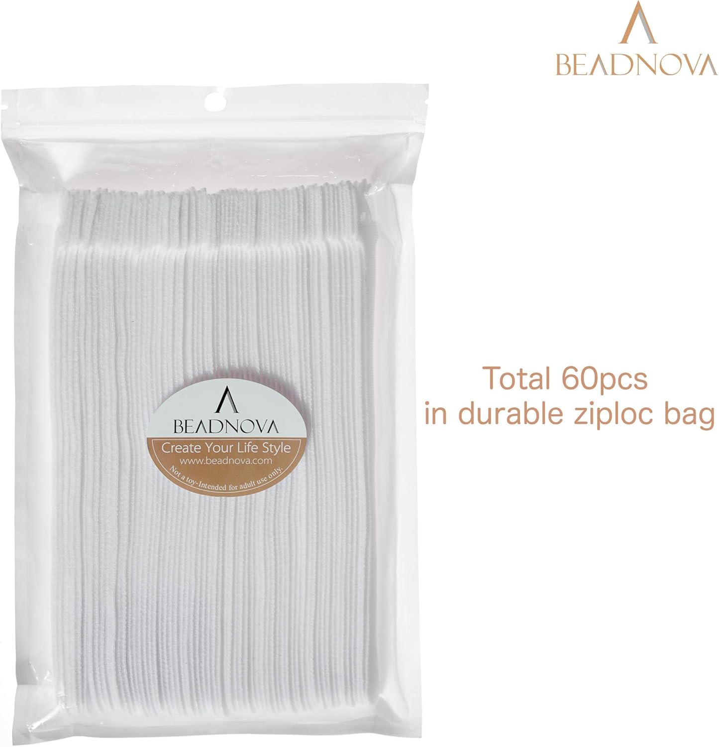Adjtable Cable Straps Cable Ties Adjtable Cord Wire Organizer for Cord Management (8 Inches, 60 Pieces, White)