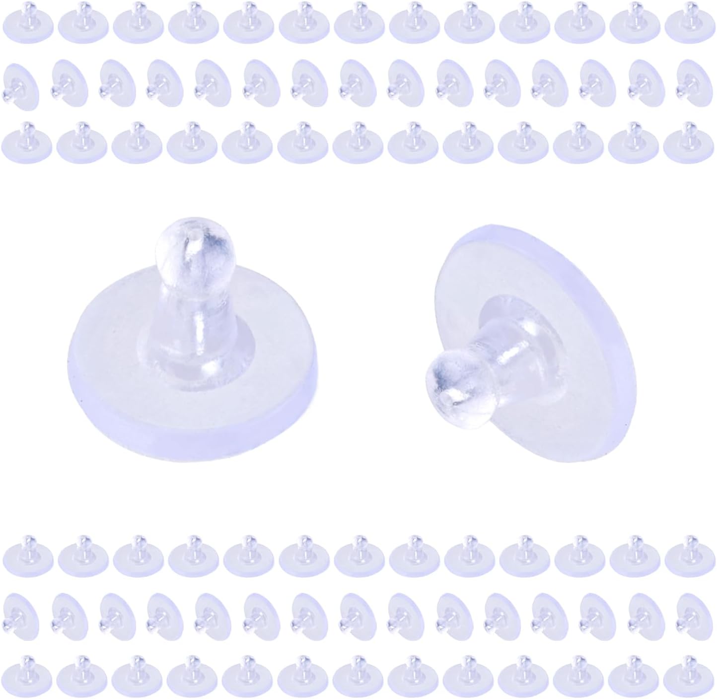 Earring Backs for Studs 240pcs Earring Backings Stoppers Pierced Ear Backings Clear Rubber Bullet Clutch Plastic Locking Ear Backs for Posts