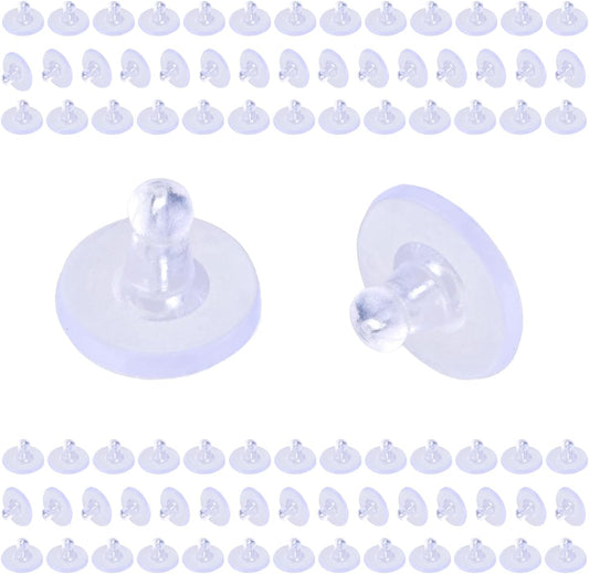 Earring Backs for Studs 240pcs Earring Backings Stoppers Pierced Ear Backings Clear Rubber Bullet Clutch Plastic Locking Ear Backs for Posts