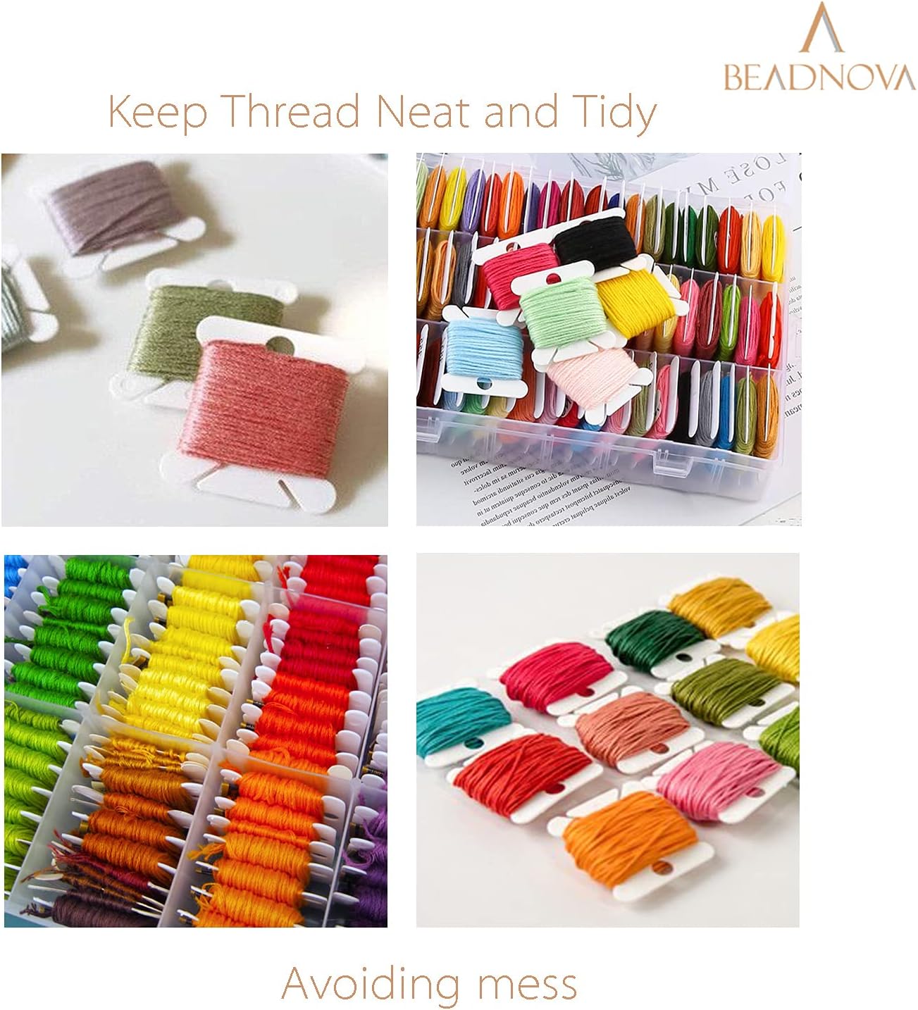 Embroidery Floss Bobbins 150pcs Embroidery Thread Holder Floss Holder Thread Bobbins for Cross Stitch Crafting Sewing