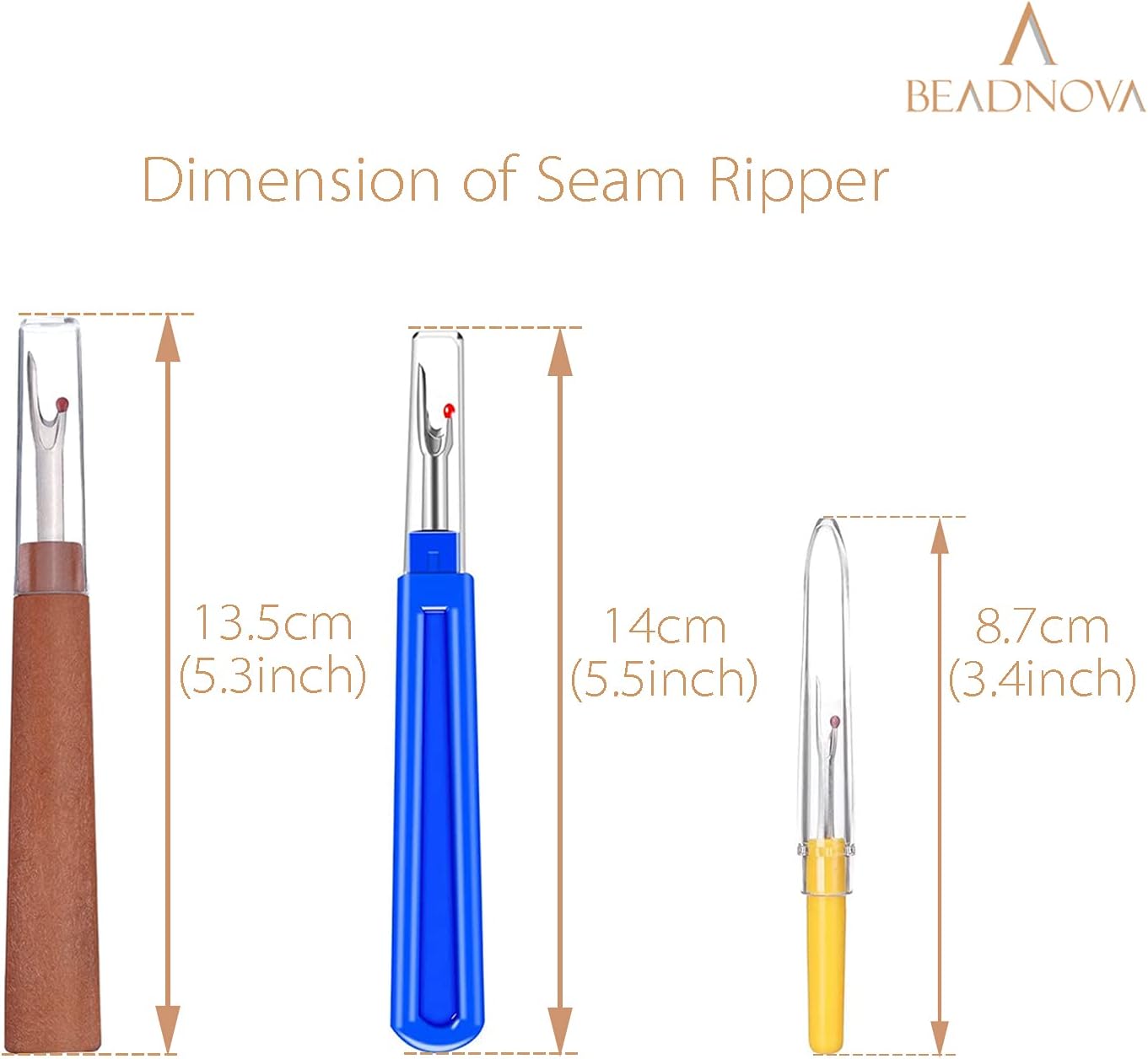 Seam Ripper 8pcs Thread Cutter Stitch Remover Small and Large Thread Remover Stitch Eraser Tag Ripper for Clothes Crafting Embroidery (3 Styles)