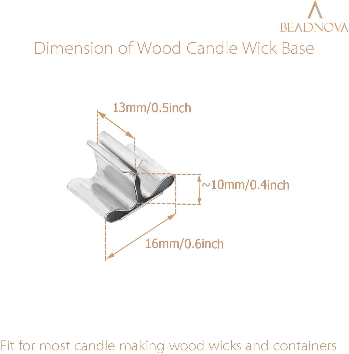 Wood Candle Wick Tabs 30pcs Wood Wick Stainer Tabs for Candle Making and DIY (16mm/ 0.6 inch)