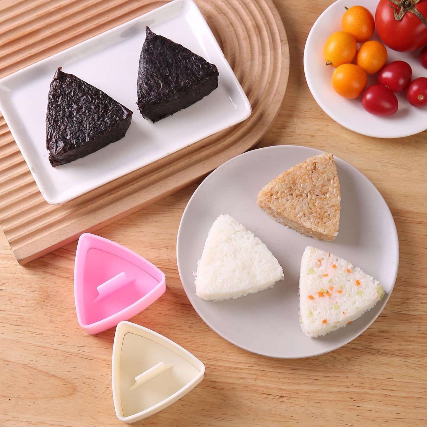 Onigiri Mold Triangle, 2 Pack Large Rice Ball Mold Shi Makers, Japanese Rice Cooker Kit for Lunch Bento