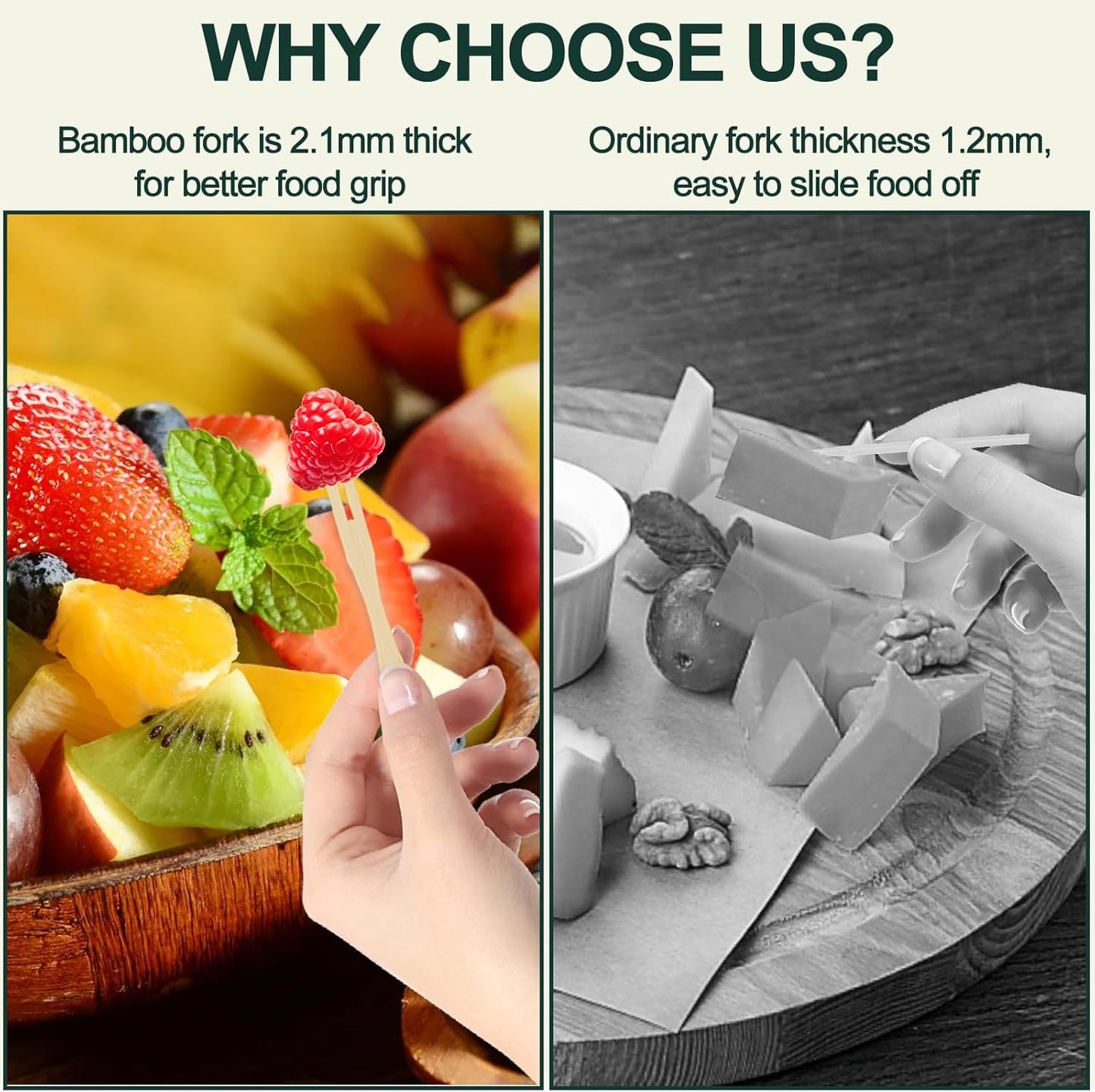 400PCS 3.5 Inch Appetizer Forks, Mini Forks, Mini Forks For Appetizers, Disposable Bamboo Forks Can Be ed For Desserts, Sandwiches, Burgers, Salads, Buffets, Drinks, Vegetables And More