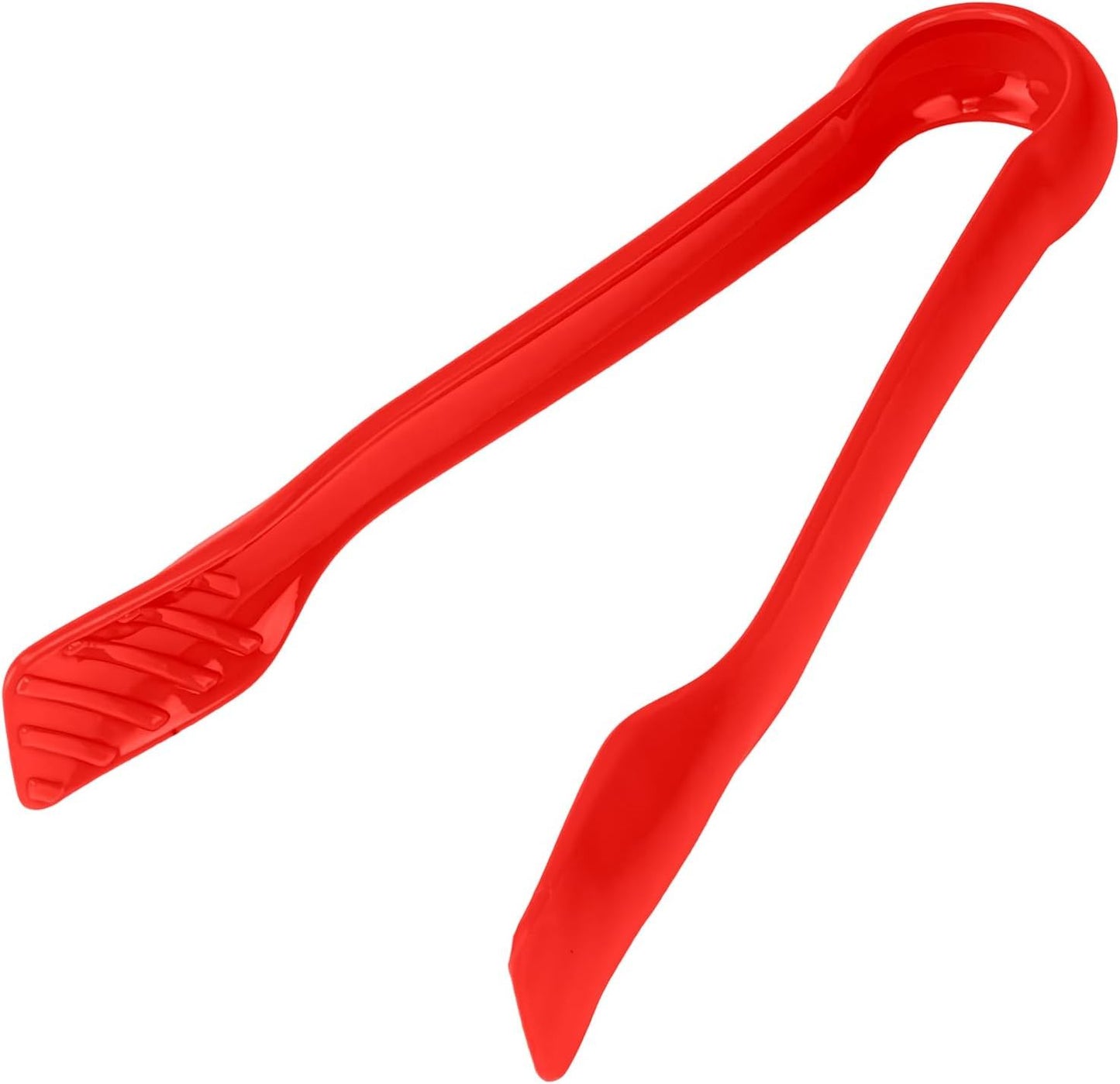 3 Pcs 6” x 8” x 10” Multi Colored Plastic Tong Set, 3 Pack Durable BPA-Free Quality Heavy Duty Perfect for BBQ, Grilling, Salad, Buffets and Kitchen (Pink, Red)