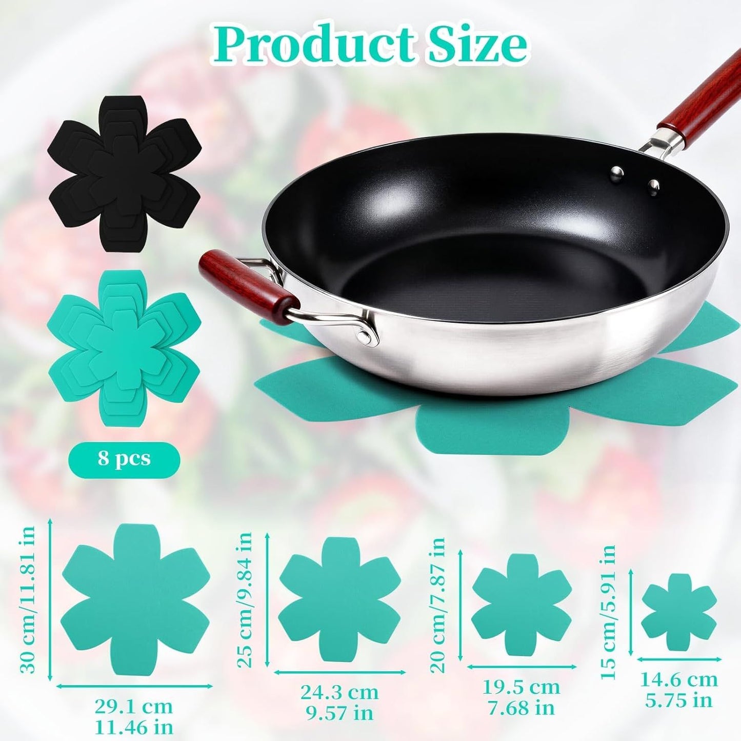 8 Pack Pan Protectors for Stacking, 4 Sizes Heavy Duty Felt Pot and Pan Protectors, Non-Slip Cookware Separators Pads to Prevent Scratching, Pan Stacking Protectors for Skillets, Pots, Bowls