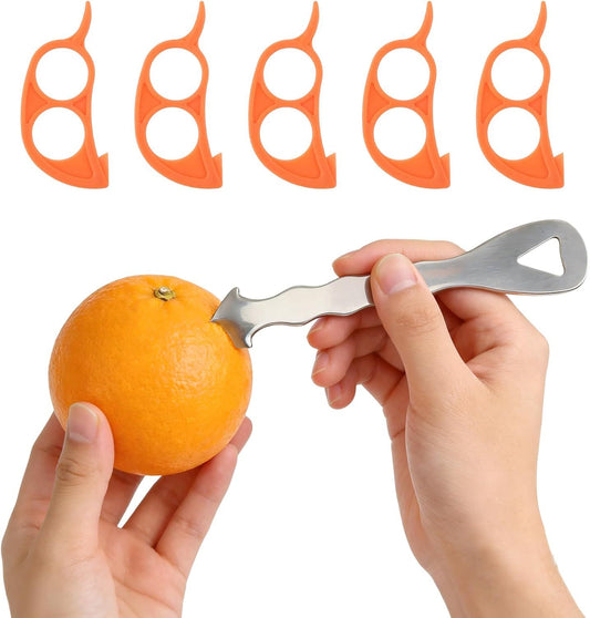 6PCS Stainless Steel Orange Peeler tool, 2.76x1.06x0.11'' Orange/Lemon/Grapefruit Effortless Fruit Peelers for Home, Multi-Functional Citrus Peeler for Kitchen, making fruit preparation quick, easy