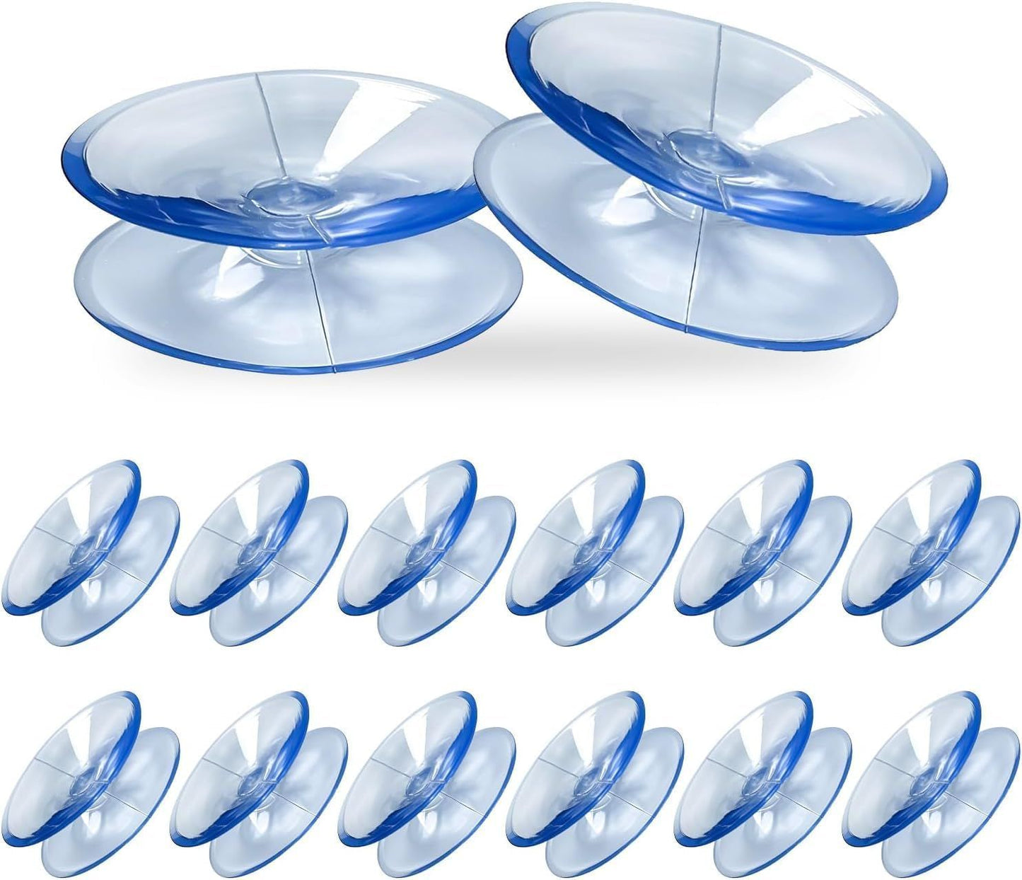 24PCS 20mm Double Sided Suction Cups, Clear Silicone Bumpers Small Suction Cups, Clear Plastic Sucker Pads/Silicone Bumpers Desk Glass Suction Cups for Furniture and Mirrors ﻿