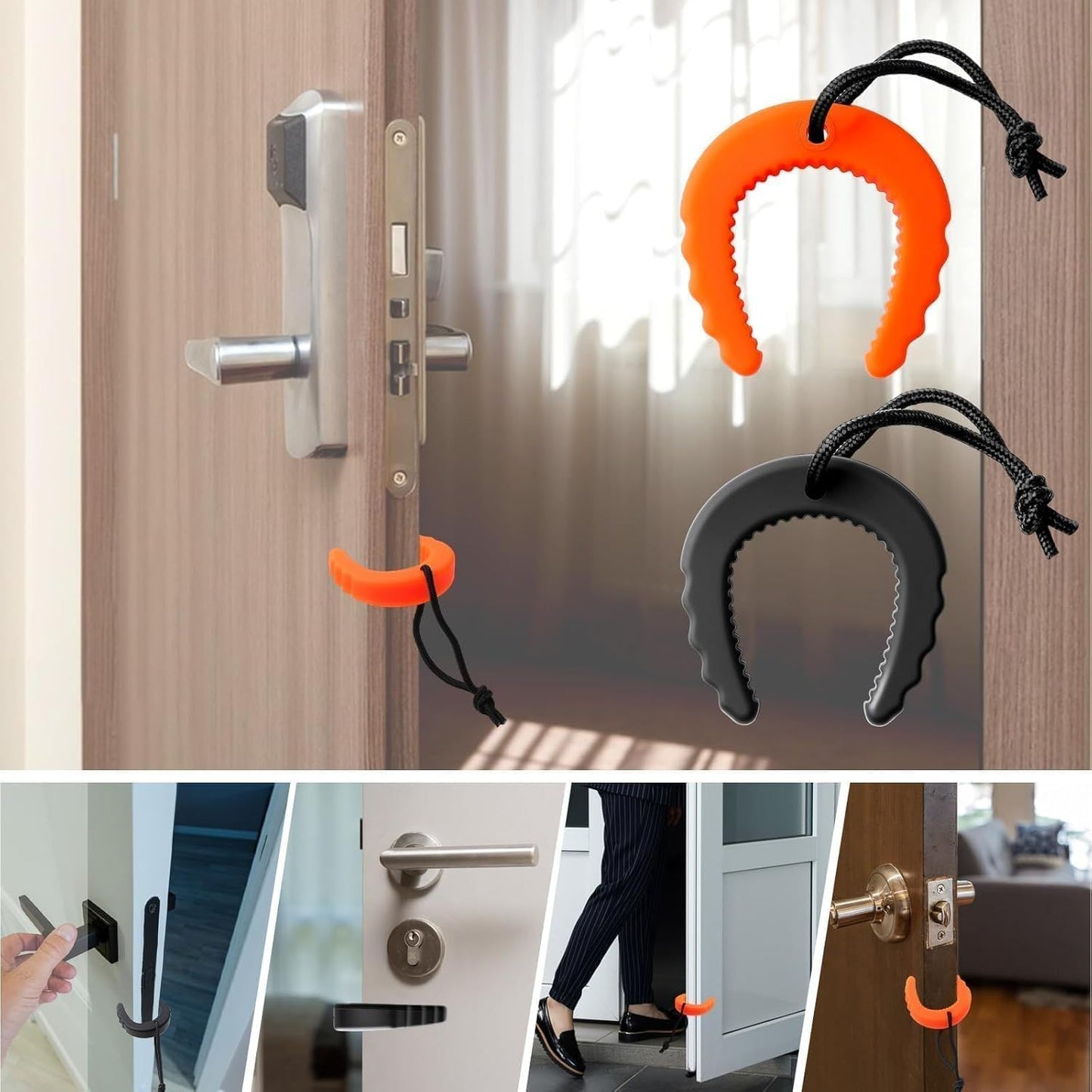 3 Pack First Responder Door Stop Jammer Heavy Duty Rubber Emergency Door Wedge for Police Firefighter EMS Non-Slip Tactical Entry Tool Security Guard Equipment 2 Black 1 Orange Jammer Multi-Surface