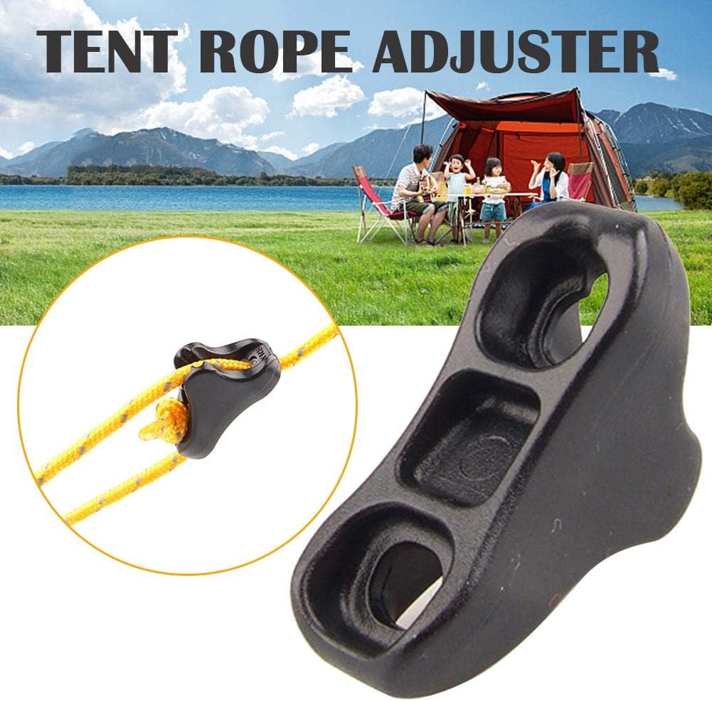CooBigo 12Pack Ultralight Guyline Tensioners Tent Guyline Cord Rope Adjuster for Outdoor Camping Hiking Tent Tarp Canopy Shelter (Black), FLC554-B