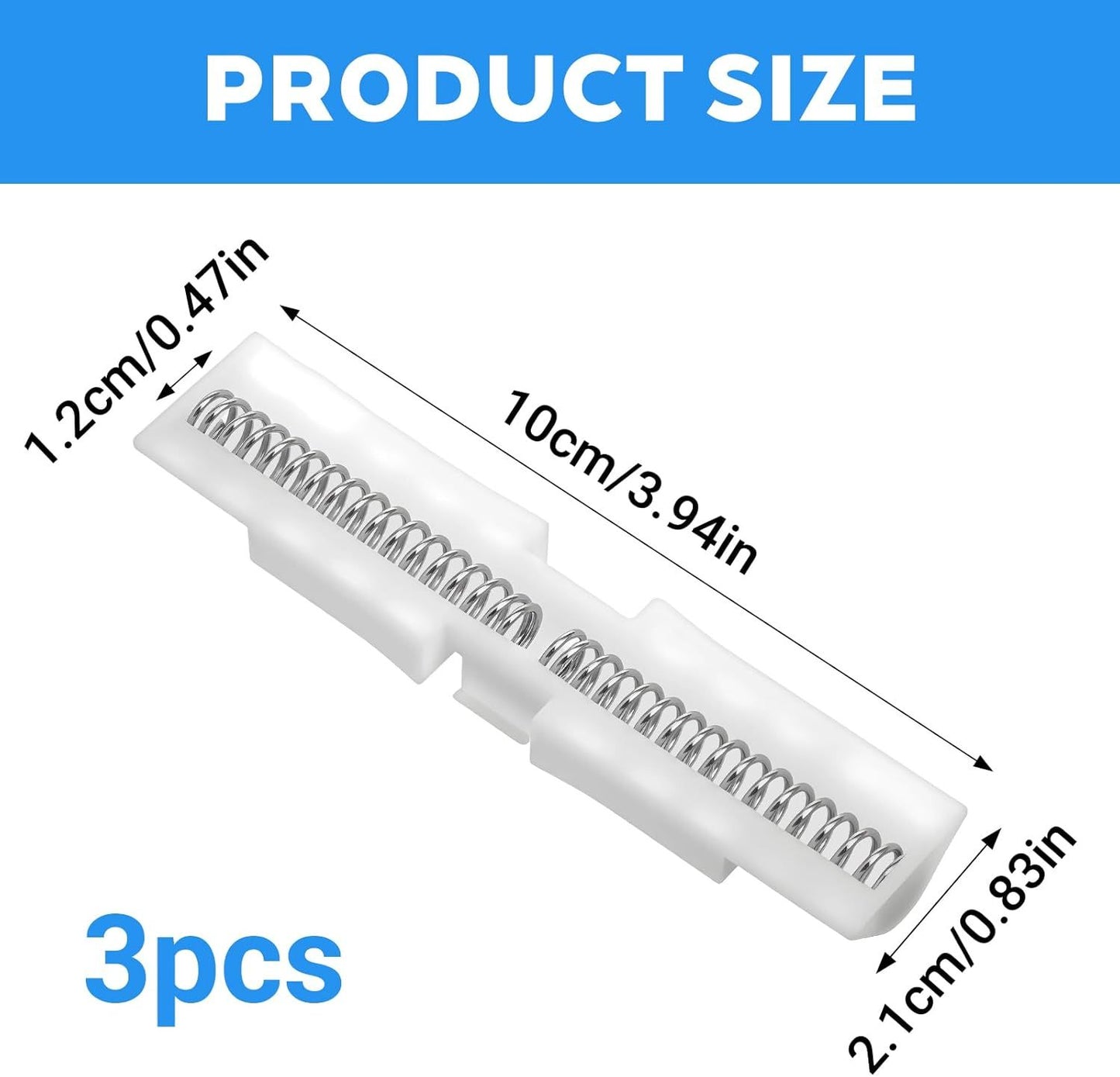3 Pcs Bifold Door Spring Slide Rail, PET Bi-Fold Door Slide Guide, White Top Track Guide for Bi-Fold Closet Doors and Folding Doors, Easy to Install Bifold Closet Door Replacement Hardware