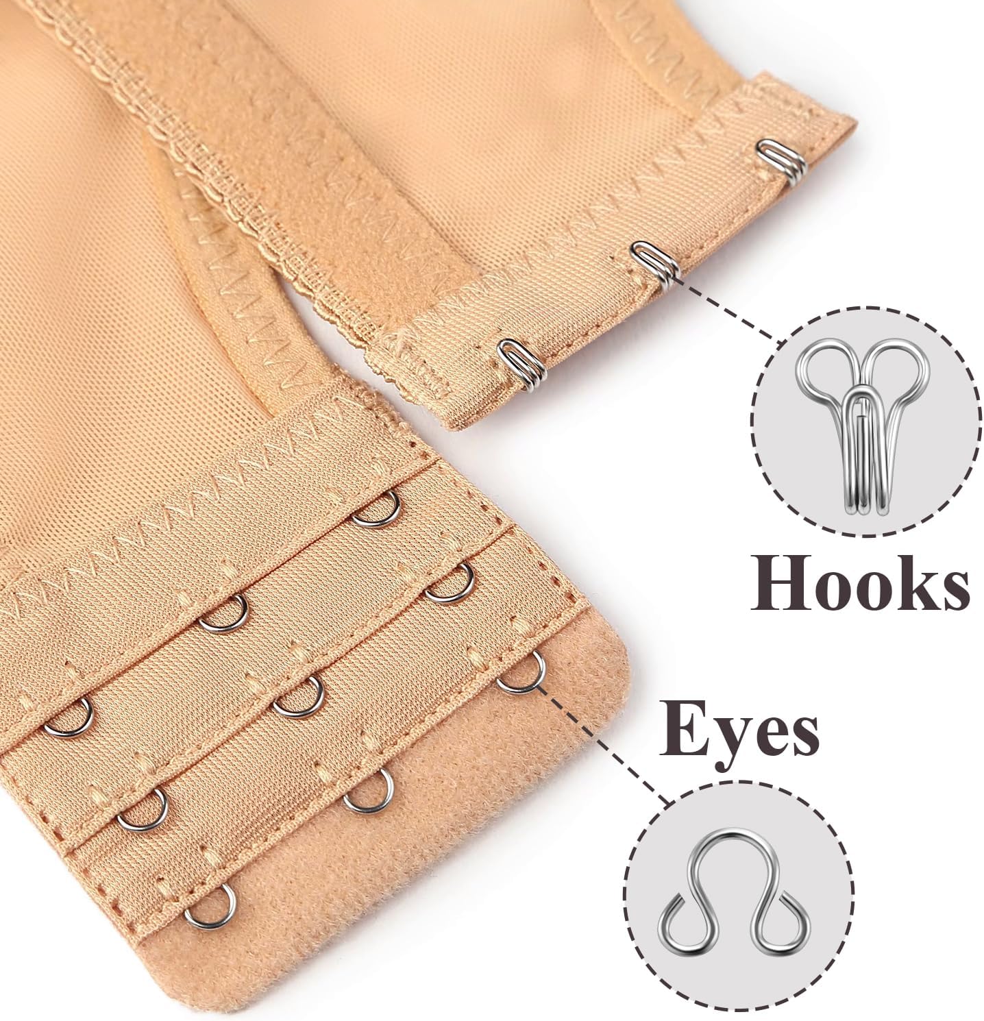 120 Set Tiny Hooks and Eyes Closures for Sewing, Bra Hook Replacement Clasps, Hook and Eye Clasp for Clothing Bra Trousers Skirt Underwear Sewing DIY Craft