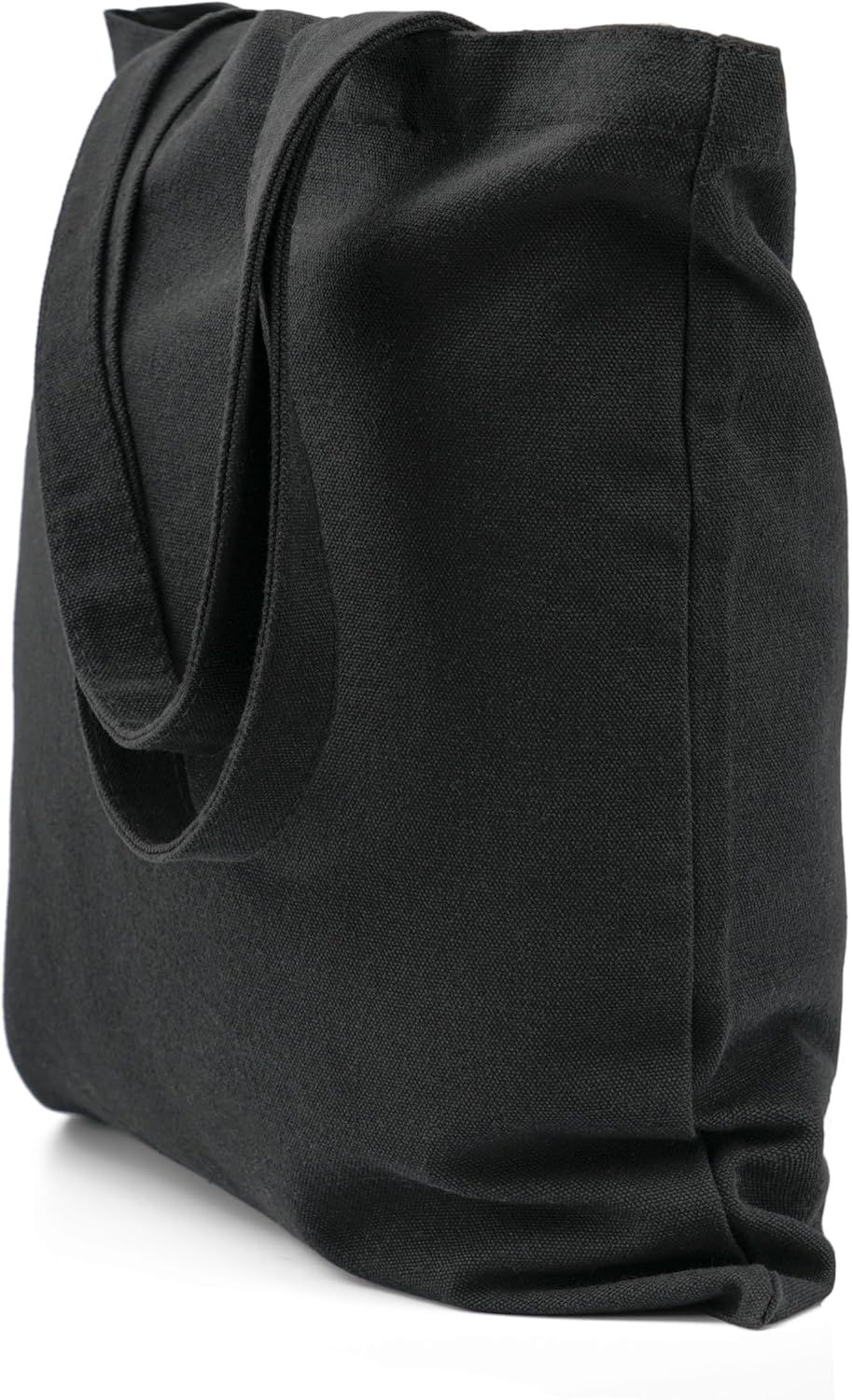 Cotton Canvas Tote Bags - Lightweight Cloth Shopping Bags for DIY Promotion Activity - Solid Color
