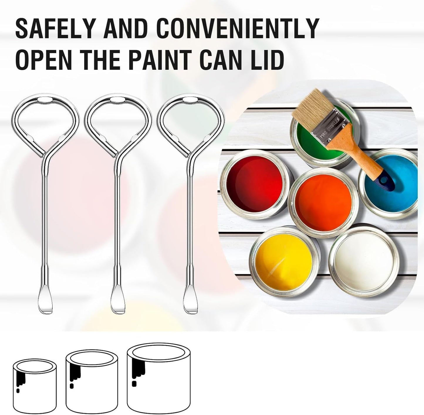 6 PCS Bottle Opener,Stainless Steel Paint Can Openers Metal Paint Can Openers for Oil Barrels,Paint Barrels,Beer