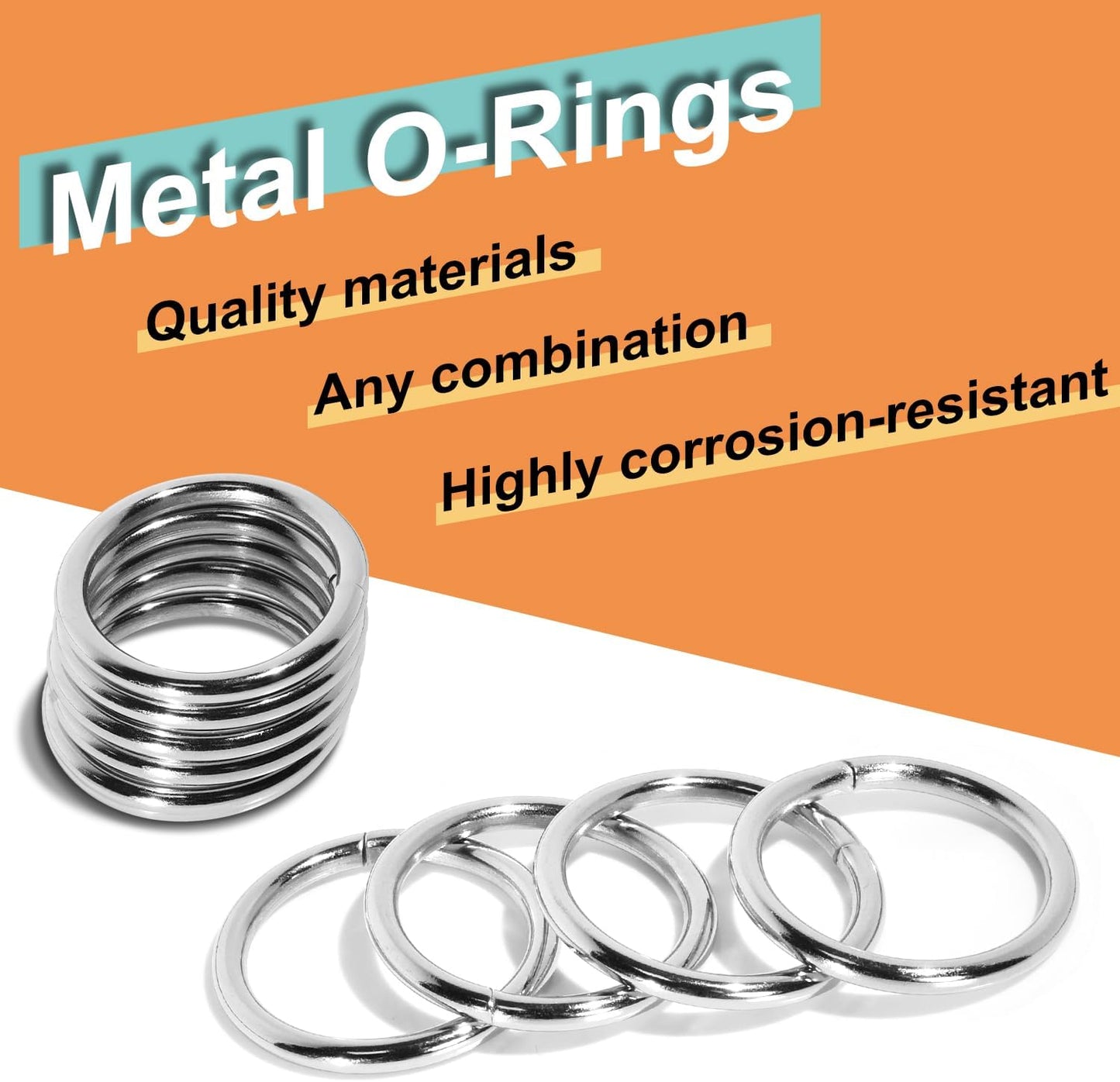 CooBigo 10 Pack 1" O Rings Buckles for Webbing Straps Collars Purses Bags Hardware - Silver