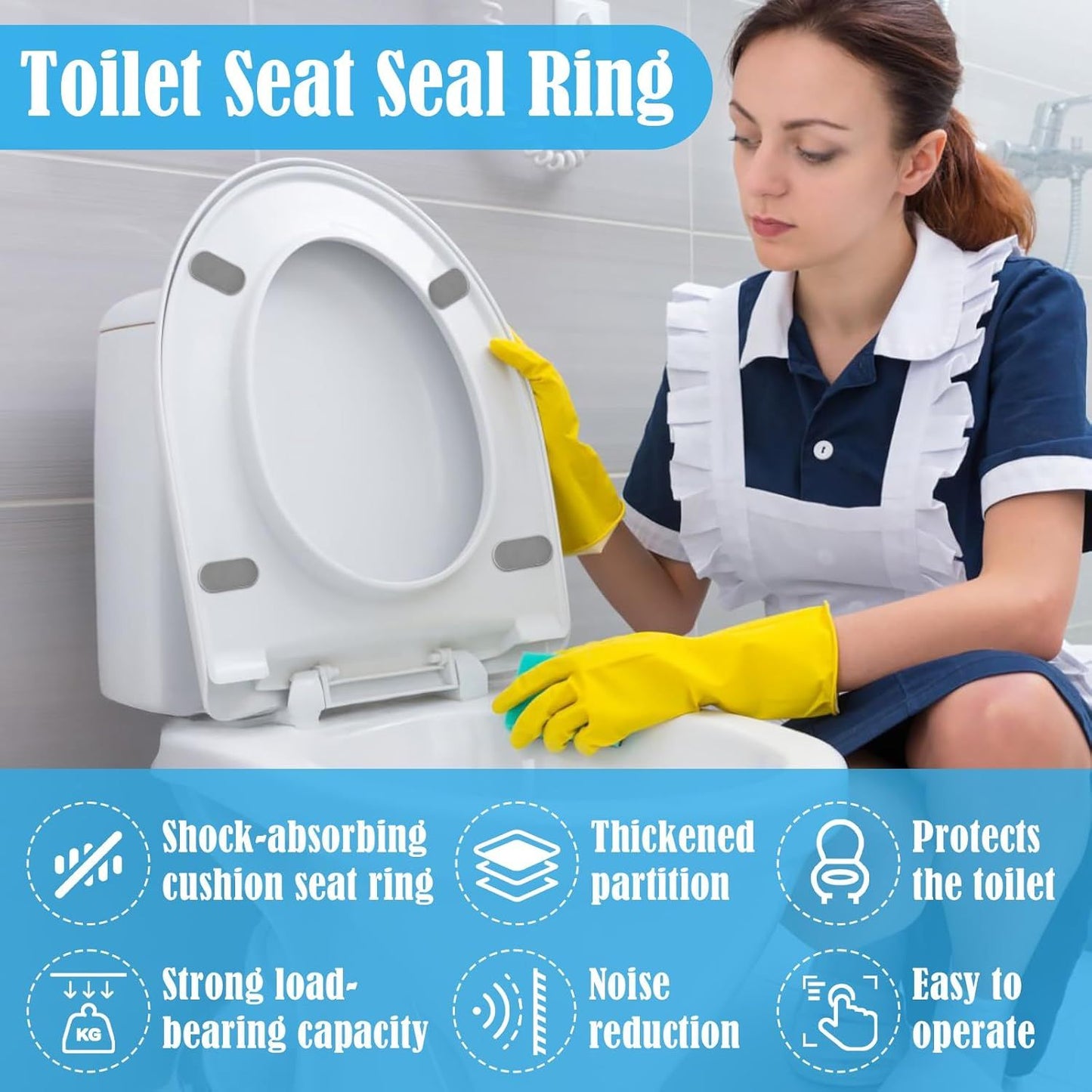 4PCS Toilet Seat Bumpers,Universal Buffer Toilet Lid Bumpers for Families, Hotels, Hospitals, School Toilet Seats