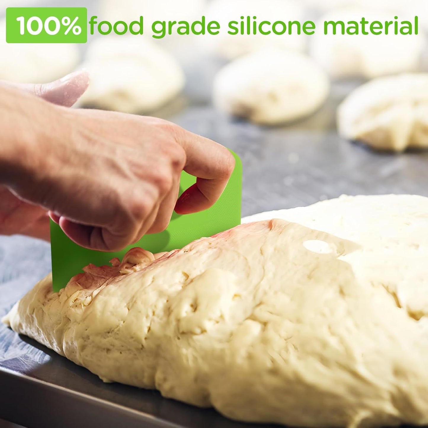 6 PCS Dough Scraper,Dough Cutter Bench Scraper for Bread Cake Dough Fondant Icing
