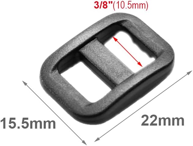 CooBigo Webbing Plastic Slider Tri-Glide Adjust Buckles for Cat Dog Collar Backpack Straps