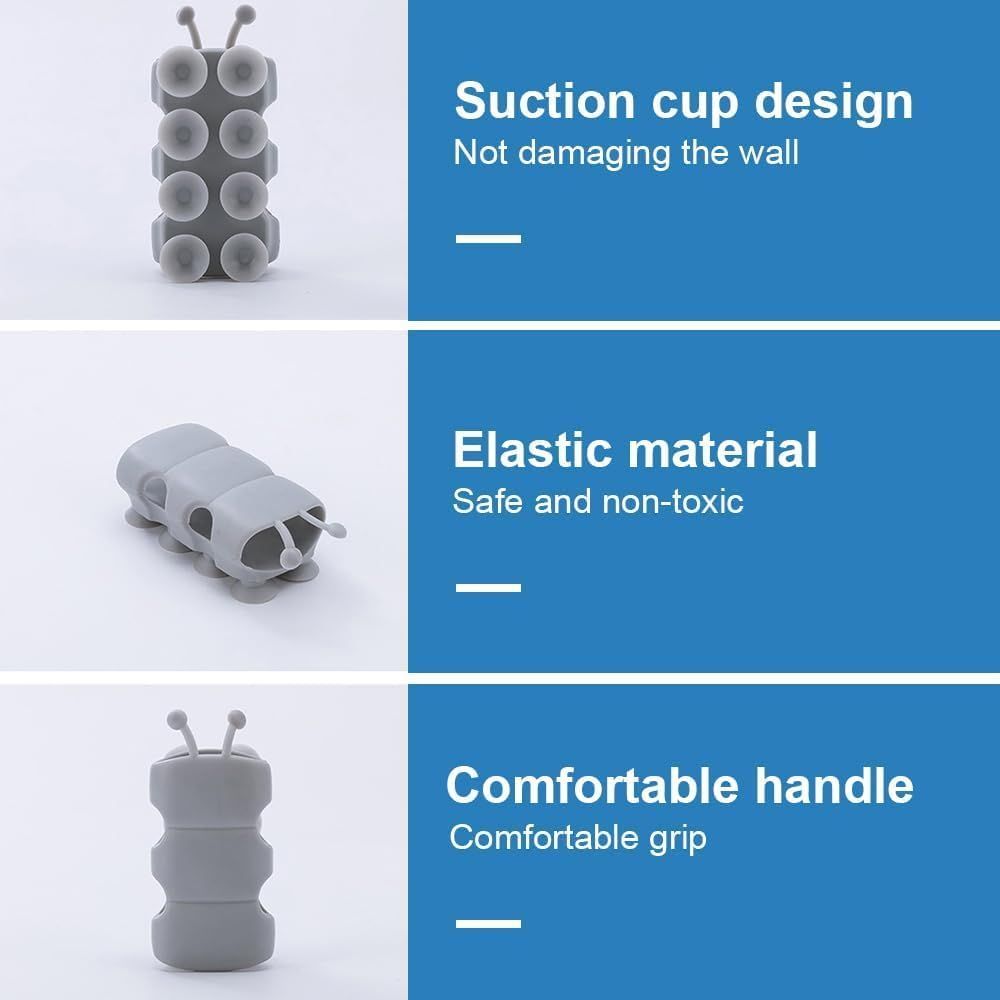 4 Pcs Silicone Shower Head Holder, Universal Relocatable Shower Head Suction Cup Holder, Wall Mount Adjustable Shower Holder for Bathroom Non Drilling