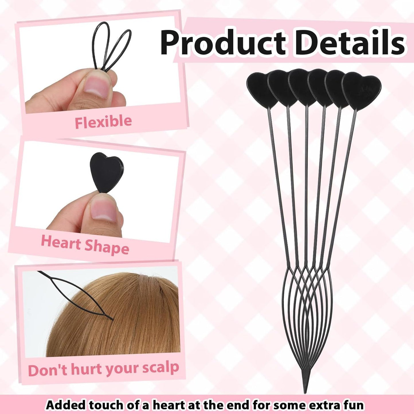 12 PCS Quick Hair Beader Tool, Black Beaders for Braids, For Girls Women Ponytail Hair Styling Braiding Accessories Supplies
