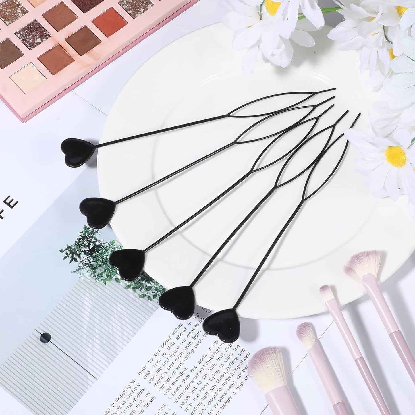 12 PCS Quick Hair Beader Tool, Black Beaders for Braids, For Girls Women Ponytail Hair Styling Braiding Accessories Supplies