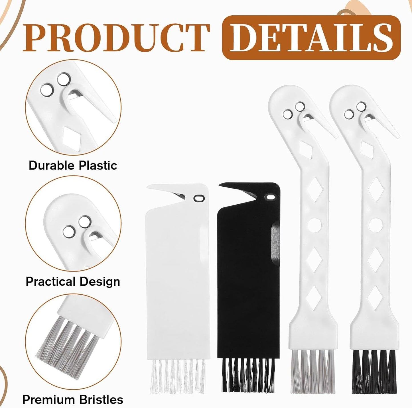 4 PCS Handheld Vacuum Cleaner Brush, Universal Dust Brush, 2 in 1 Vacuum Roller Cleaning Tool for Sweeping Robot