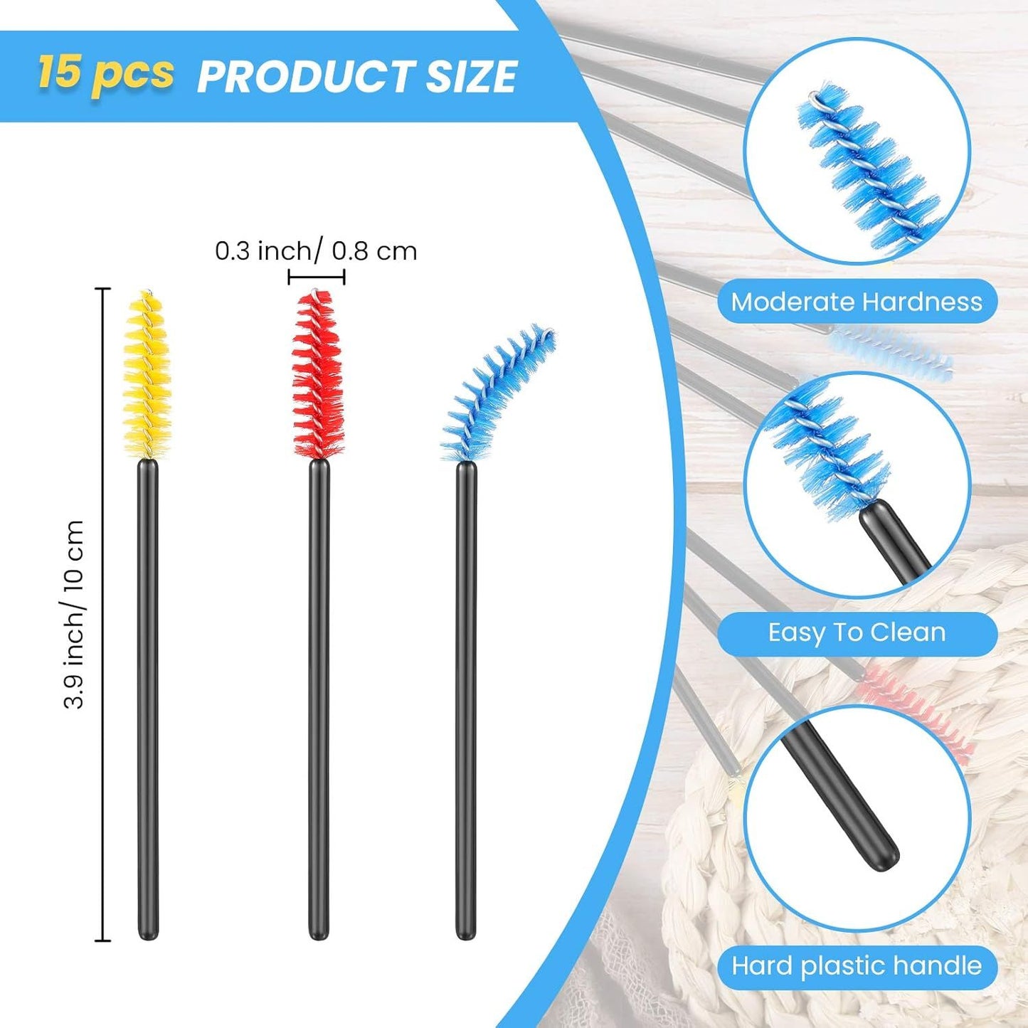 15 Pieces Hummingbird Feeder Cleaning Brush Mini Nylon Brush Set Cleaner for Bottles, Tubes, Jars, Bird Feeder (0.3 Inches/ 3.9 Inches)