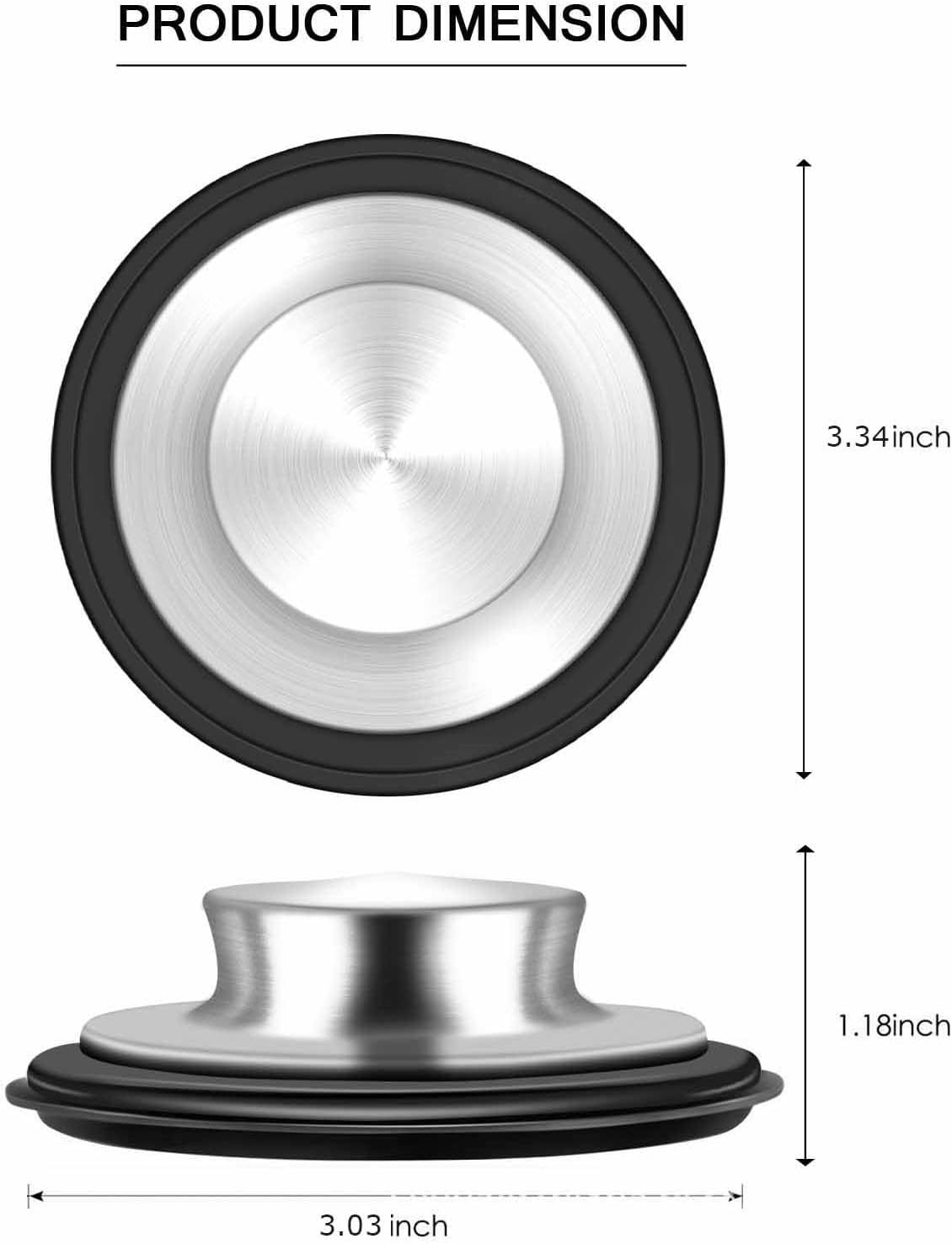 Sink Stopper 3.35 Inch Kitchen Stainless Steel Garbage Disposal Sink Plug for Insinkerator Kitchenaid Waste King Kohler and so on