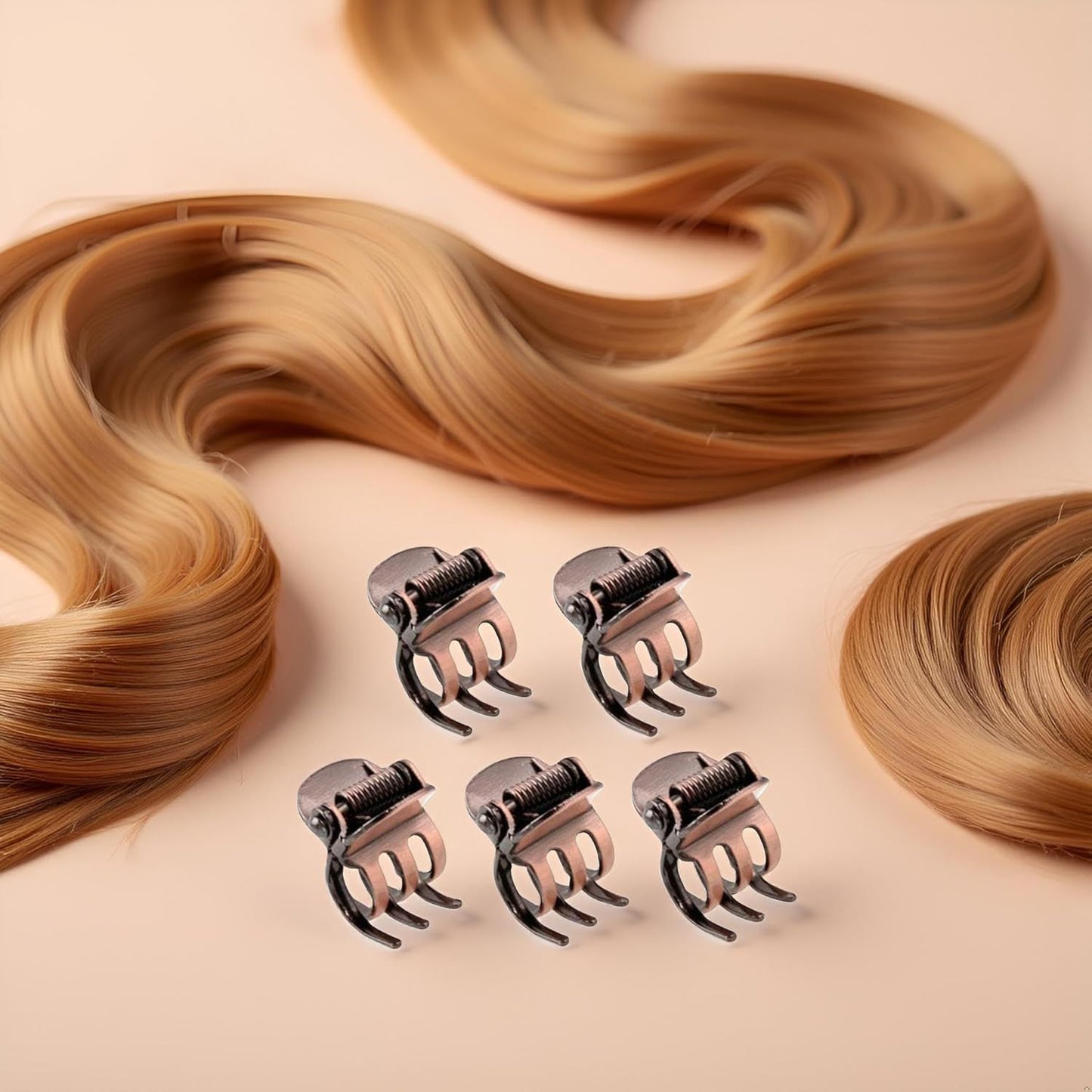 5PCS Mini Metal Hair Claw Clips for Women,Mini Metal Hair Claw Clips,Bronze Clamp Side Bangs Clip Hair Styling Tool Hairpins Hair Accessories for Women