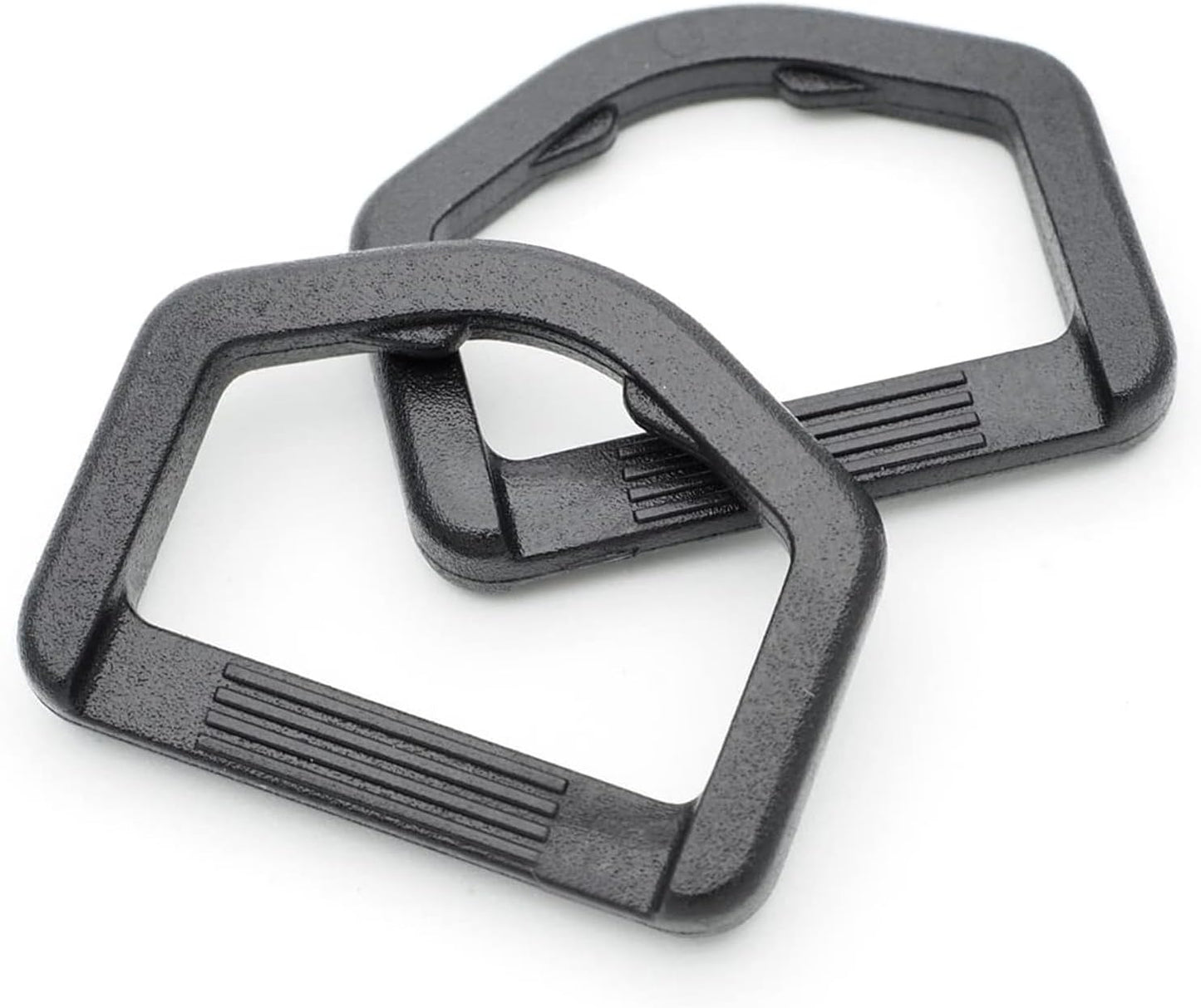 CooBigo 12 Pack D-Rings Plastic Buckle 1" Without Bar D Ring for Webbing Strap Backpack Water Pouche Belt Dog Collar Attachment Point Hardware(Black, Regular)