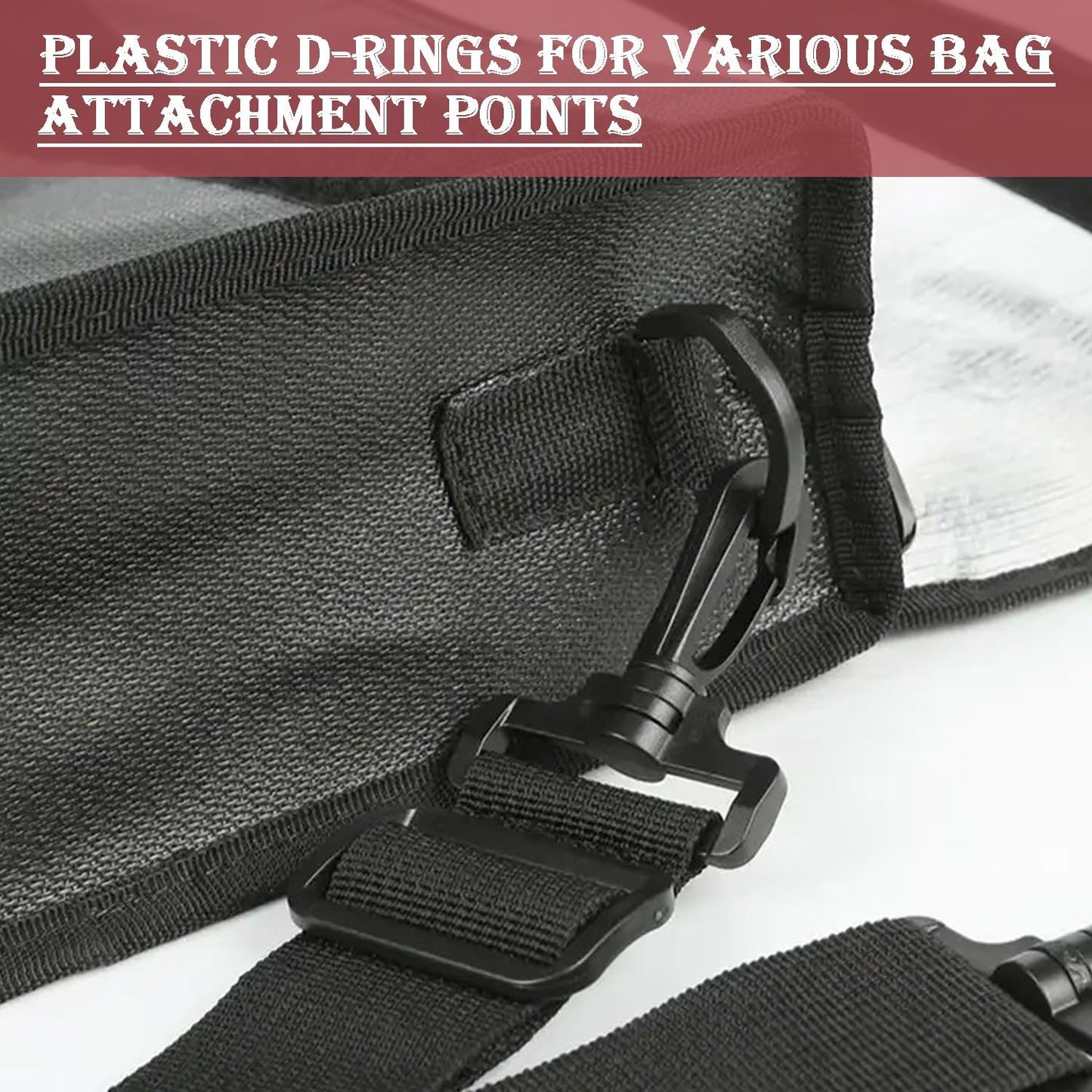CooBigo 12 Pack D-Rings Plastic Buckle 1" Without Bar D Ring for Webbing Strap Backpack Water Pouche Belt Dog Collar Attachment Point Hardware(Black, Regular)