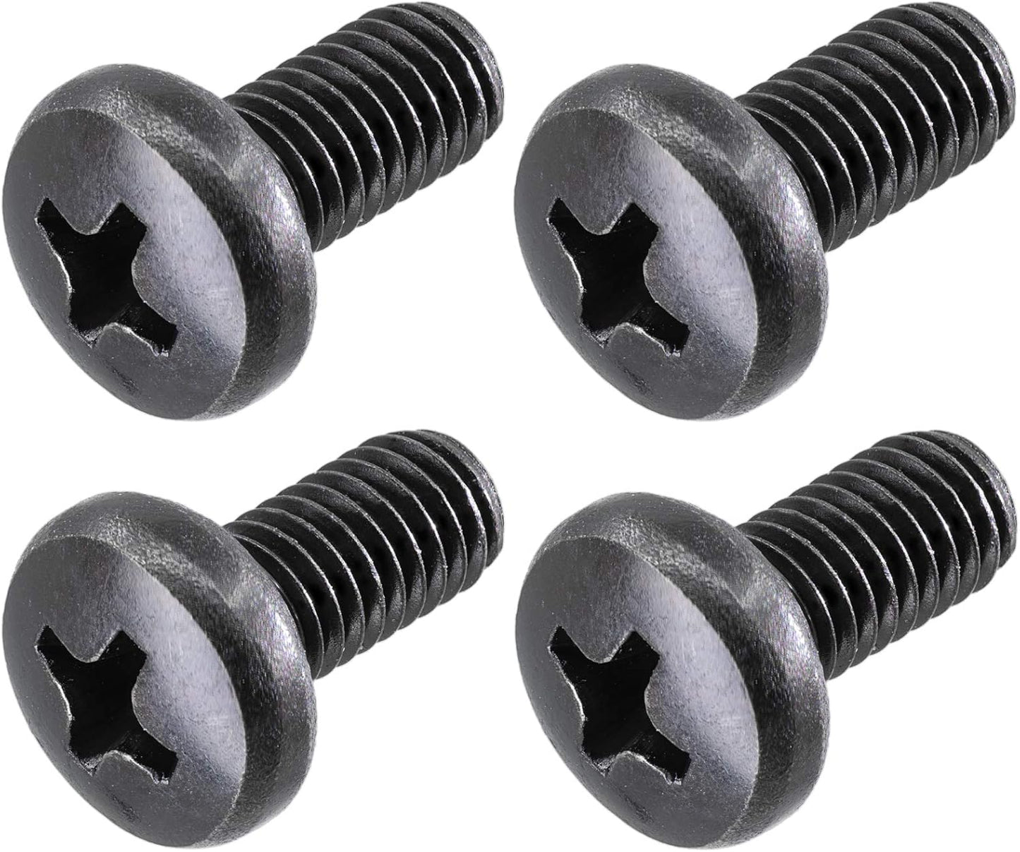 Black License Plate Screws for Audi and VW, Phillips Machine Pan Head 18-8, Stainless Steel, M6-1.0 x 12 mm Bolt (Pack of 4)