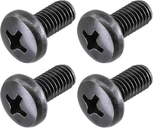 Black License Plate Screws for Audi and VW, Phillips Machine Pan Head 18-8, Stainless Steel, M6-1.0 x 12 mm Bolt (Pack of 4)