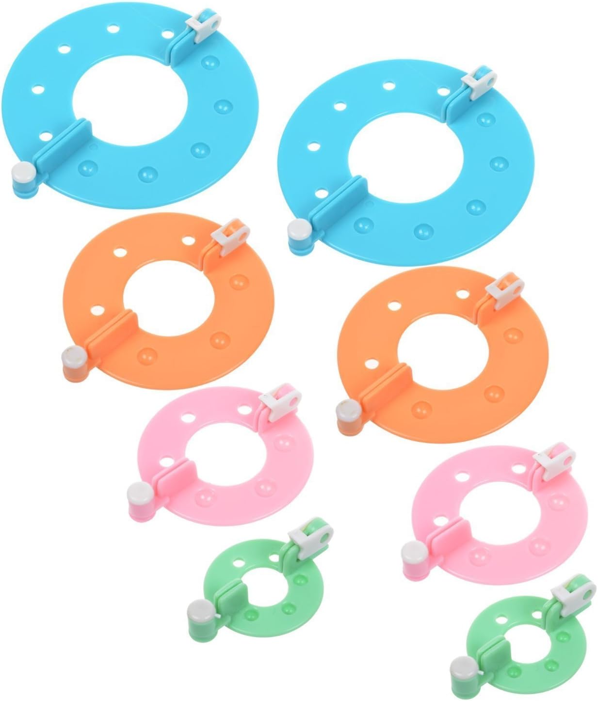 Yansanido Pack of 8(4 Sizes) Essential Pom-pom Maker for Fluff Ball Weaver Needle Knitting DIY Tool (8piece-4 Size)